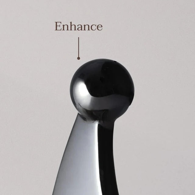 Ball tip of the Arella face sculpting tool, labelled Enhance